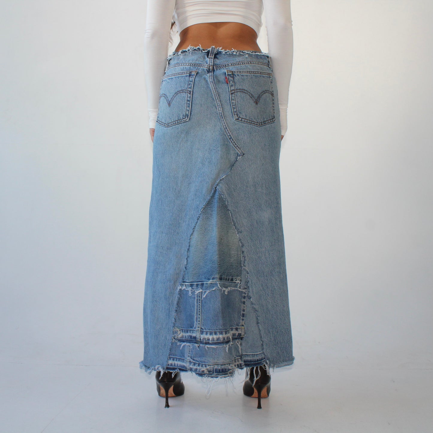 Reworked Patchwork Levi’s Skirt